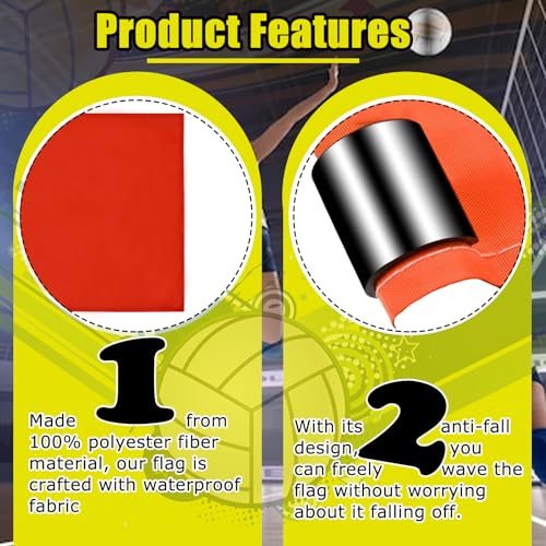 Volleyball Flags Line Judge, 2PCS Referee Flags Volleyball Lightweight Referee Equipment for Volleyball, Track and Field