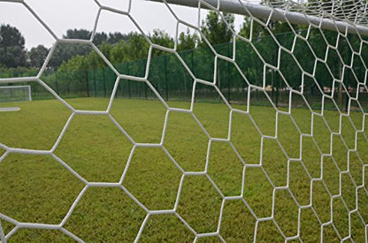 Aoneky Polyester Soccer Goal Net - 4 mm Cord - Replacement Full Size Football Post Net- Heavy Duty Soccer Netting - NOT Include Posts - size: 12 x 6 Ft