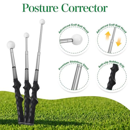 Golf Grip Swing Training Aid, Retractable Golf Swing Training Aid for Right Handed Golfers,Golf Grip Trainer Attachment for Indoor Practice, Golf Accessories