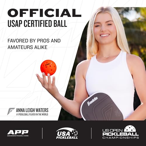 Franklin Sports X-40 Outdoor Pickleballs - Official Ball of USA Pickleball, APP Tour + US Open - Regulation Size