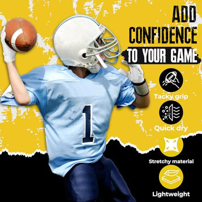 HANDLANDY Youth Football Gloves, Kids Sticky Receiver Gloves,Super Grip Football Glove Best Gift for Boys,Girls - color: Cream White and Gold, size: X-Small-Youth
