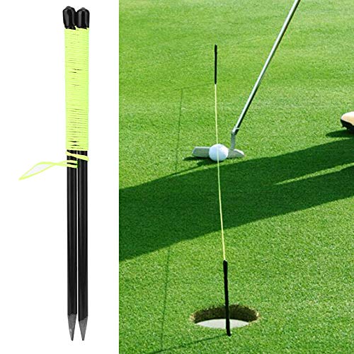 Golf Alignment String Line Putting Aid, Golf Training Aid, Golf Alignment Swing Putting String Peg Stick Direction Practice Training Aids Tool Accessory