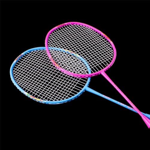 Senston Lightweight Beginner Badminton Set with 2 Rackets, 2 Shuttlecocks, Carry Bag - color: Red and Blue