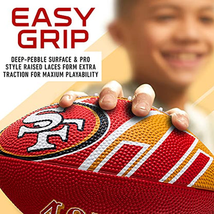 Franklin Sports NFL Team Footballs - Rubber Youth Mini Balls for All Teams - Kids 8.5" Football + Air Pump Sets - Official NFL Licensed - style: San Francisco 49ers
