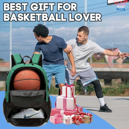 Basketball Bag Backpack, Large Capacity Sports Equipment Bags for Basketball, Soccer, and Volleyball. - color: green