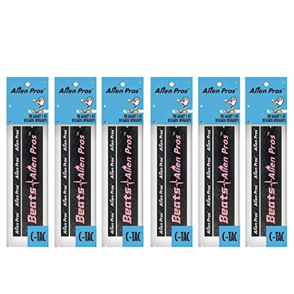 ALIEN PROS Tennis Racket Grip Tape – Tac Moisture Feel Tennis Grip – Tennis Overgrip Grip Tape Tennis Racket – Wrap Your Racquet for High Performance - style: 6-Pack Pink Beats
