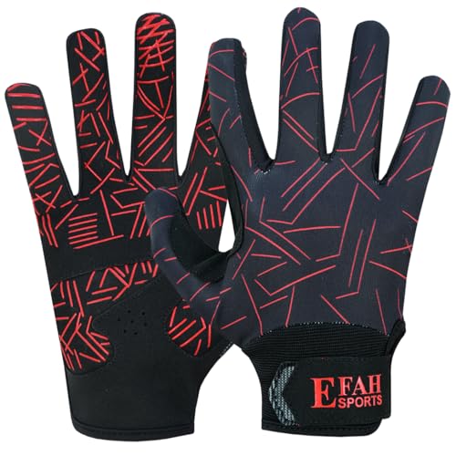 Baseball Batting Gloves for Youth Adult Mens Kids Boys Padded Comfortable Softball Batting Gloves with Super Grip Finger Fit Palms - color: RED, size: Adult X-Large