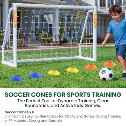 NAIZEA Soccer Goal - 12x6/10x6/8x6/6x4FT Soccer Goals for Backyard, Portable & Weatherproof HPVC Soccers Goal w/Soccer Net Durable Post for Adults & Youth Outdoor's Practice Training - size: 6x4 FT, style: Foldable