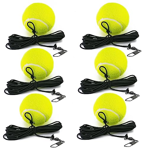 Tennis Training Ball with String,Tennis Trainer Balls Self Practice Trainer Tool, Tennis Ball Training Equipment for Rebound Baseboard Self Tennis Training Tool - color: 6pcs