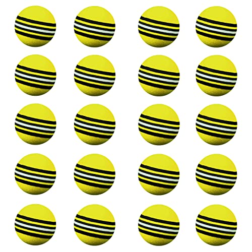 Scott Edward Air Golf Practice Balls, Bright Multicolor and Lightweight Sponge Ball, 20 Pieces, Golf Training Indoor and Outdoor, for Backyard Hitting Mat, Soft - color: Yellow