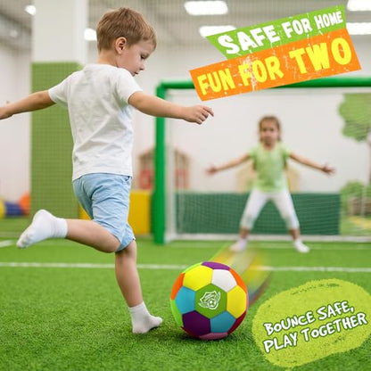 HopeRock Size 4 Indoor Soccer Ball -Soft Silent Foam Size 4 with Realistic Bounce for Youth Skills Practice, Dribbling & Juggling, for Home Use, Ideal Soccer Gift for Kids 3-12