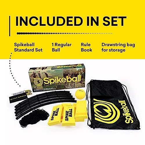 Spikeball The Original Kit 1-Ball Game Set - Outdoor, Yard & Camping Games - Includes Ball, Net, Drawstring Bag & Rulebook Set