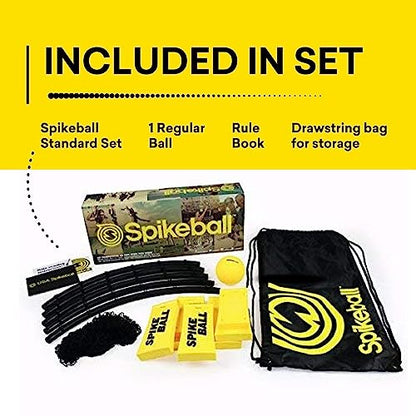Spikeball The Original Kit 1-Ball Game Set - Outdoor, Yard & Camping Games - Includes Ball, Net, Drawstring Bag & Rulebook Set