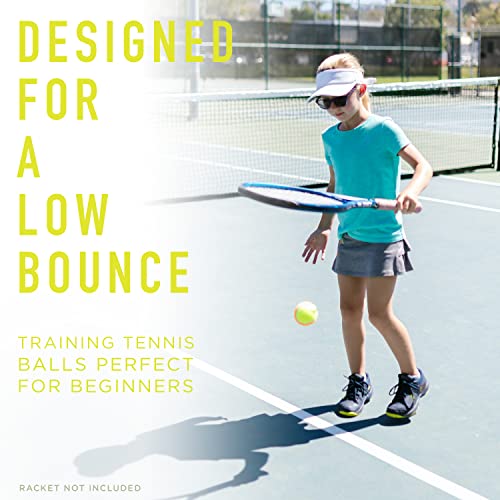 Franklin Sports Starter Tennis Balls - Pressureless, Low Bounce for Beginners - Great for Training + Practice - 3 Pack - All Court Surface