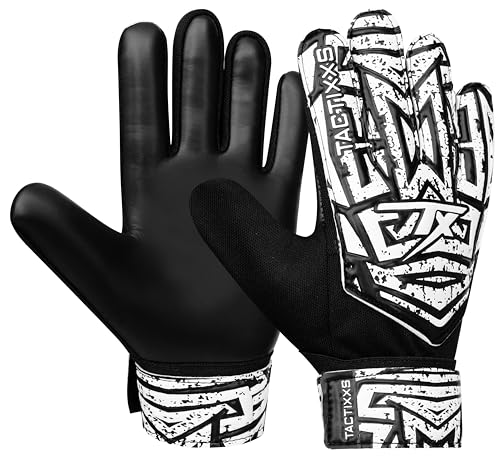 Soccer Goalkeeper Gloves for Kids Boys Children Youth, Funky Football Goalie Gloves Anti Slip 4mm Latex Palm with Strong Grips - color: Black, size: Size 3 suitable for 5-6 Years