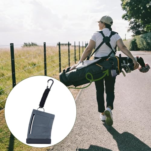 PLIGREAT 2 Pack Plastic Clip-On Golf Tee Holder, Golf Tee Holder for Bag Belt Black Golfing Tee Caddy to Hold 20 Tees Golfing Accessory, Black