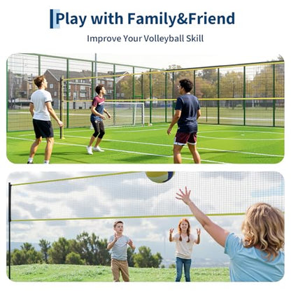 GarveeLife Portable 32 Ft Volleyball Net for Backyard & Outdoor – Adjustable Height Training Set with Bag, Ball, Pump & Ropes – Sturdy Freestanding Net for Kids, Teens, & Adults