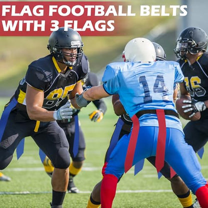 Flag Football Belts for Youth, Kids and Adults Sport Team Building and Competition Training - color: Red