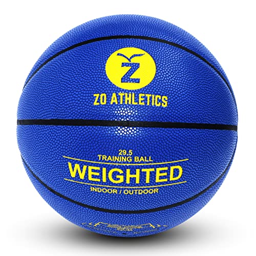 Zo Athletics Weighted Basketball - Workout Included on the 3lb Size 7 Heavy Basketball for Training and Dribbling Drills - Basketball Training Equipment for Teen Boys and Girls﻿ Basketballs - color: Golden State Blue