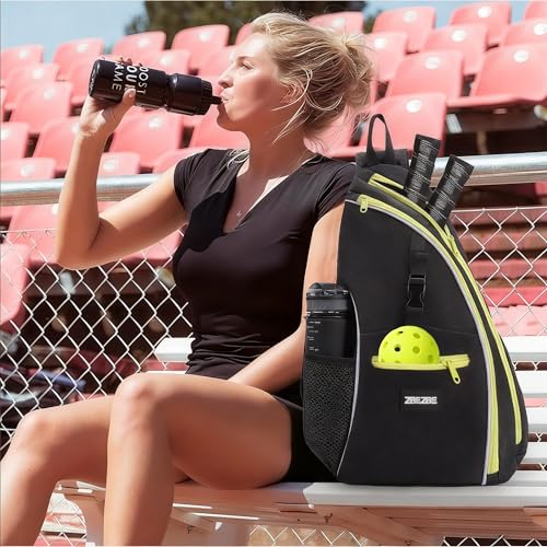 Pickleball Bag, Pickleball Backpack with Water Bottle Holder for Men and Women - color: green