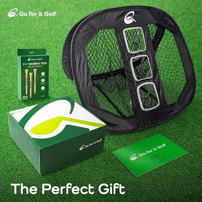 Go For It Golf Gift Box - Ultimate Golf Kit Essentials for Men & Women, Premium Golfing Accessories, Golfer Training Tools & Gear - style: Chipping Net (Tees)