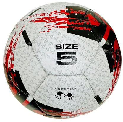 Professional 32-Panel Size 5 Soccer Ball – 442g Durable Training Ball for Hard Ground and Artificial Grass – All Weather Machine Stitched Ball with Pressure Control
