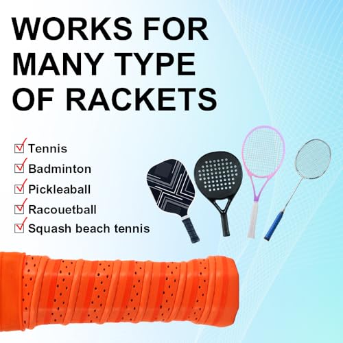 Pickleball Grip Tape 3pcs Overgrip Pickleball Paddle Grip Tape with Raised Ridge Replacement Grip Wrap Accessory for Pickleball Paddle Handle - color: Yellow red and orange