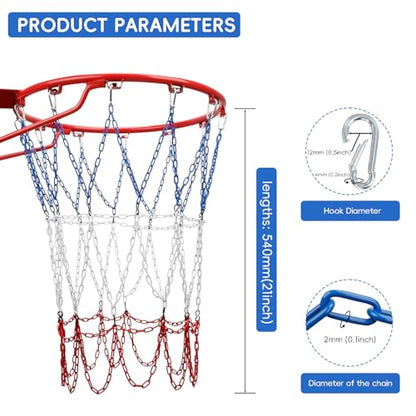 Basketball Net, Stainless Steel Braided Chain Heavy Duty, Standard Basketball Net (12 Links), Quick Installation. Suitable for Indoor and Outdoor Climates - style: 003