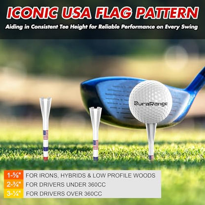 DURARANGE Premium Golf Tees - 5-Prong & 4-Prong Anti-Slip, Enhanced Stability, Unbreakable Golf T 3-1/4" for 360cc Drivers, Ideal Gift for Golfer - color: Elite Golf Tees- Milky White-100pk