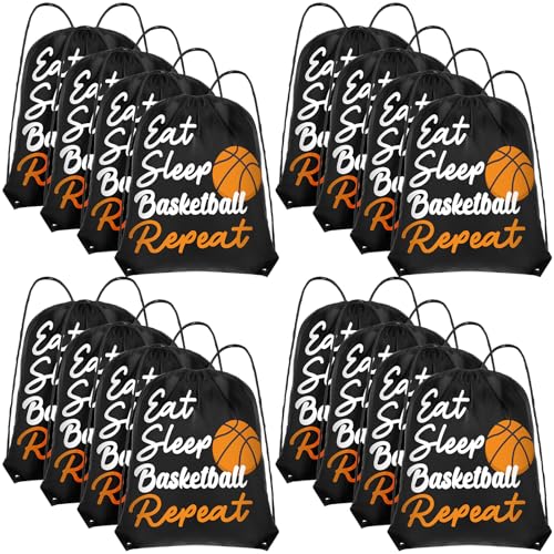 Windyun 16 Pcs Ball Drawstring Backpack Bulk Lightweight Draw String Bags Cinch Bags Drawstring Cinch Sack Tote(Basketball) - style: Basketball