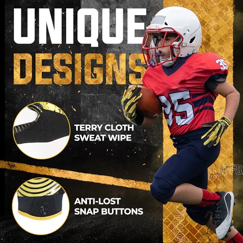 HANDLANDY Youth Football Gloves for Boys Girls, Sticky Wide Receiver Gloves for Kids, Junior Flag Football Gloves