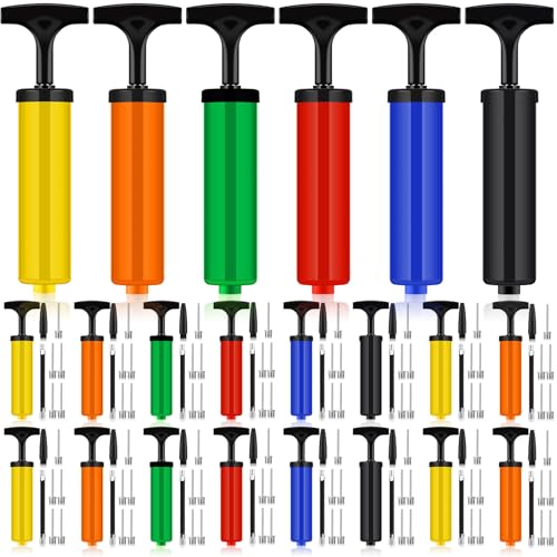Fumete 100 Sets Ball Pump Bulk Air Pump for Sports Balls Include Needle Nozzle Extension Hose Portable Hand Inflation Kit for Basketball Soccer Football Balloon Back to School - color: Multicolor