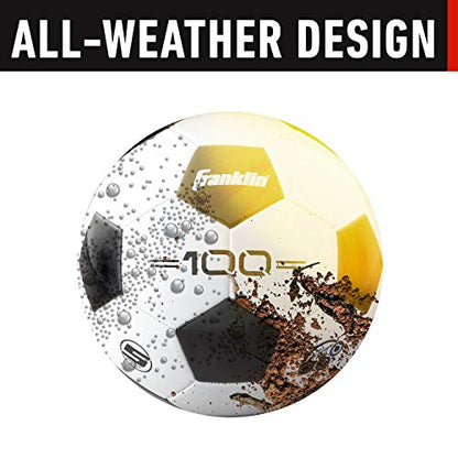 Franklin Sports Soccer Balls - Youth & Adult - Sizes 3, 4 & 5 - Single & Bulk Packs - Black & White - style: Size 5 - 1 Inflated Ball