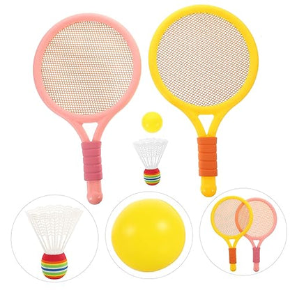 1Set Portable Badminton Racket for Rackets with Balls Lightweight Durable Outdoor Sports for Family Fun and Parent Interaction