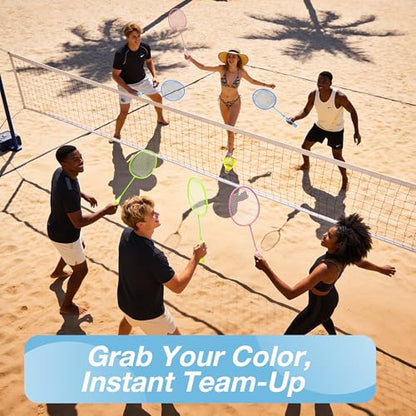 AboveGenius Badminton Rackets Set, Lightweight Badminton Set Includ 4/6 PCS Rackets, 6 Birdies, Outdoor Backyard Games, Racquets for Adults, Teens, Family Beginner - style: 6 Racket+6 Birdies