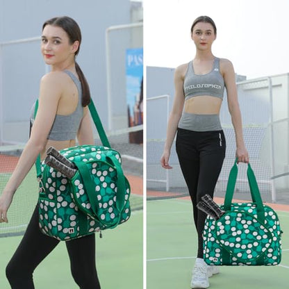 ROYALFAIR Pickleball Bag, Pickleball Tote Bag high-capacity Adjustable Shoulder Strap for Pickleball Paddle Shoulder Bag, Pickleball Bag for Women Men