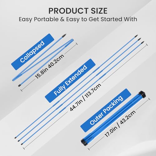 FINGER TEN Golf Alignment Sticks Rods Swing Trainer Tools 43 Inch 2 Or 3 Pack, Fits in Golf Bag Tour Stickers Practice Training Aid - color: 3 Pack Navy