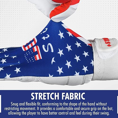 American Flag Batting Gloves Softball Gloves Men USA Flag Baseball Batting Glove for Men Youth Adult & Unisex