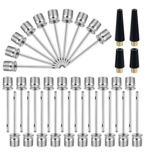 34 Pcs Bicycle Pump Needle, Ball Inflator Needles for Balls with Pump Needles, Universal Inflating Adapters for Bicycles, Sport Balls, Inflatables