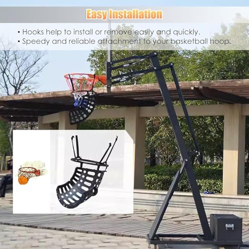 Shootaround Basketball Hoop Return Attachment, Basketball Net Catcher Ball Return for Shooting Practice, Portable Hanging Basketball Training Equipment
