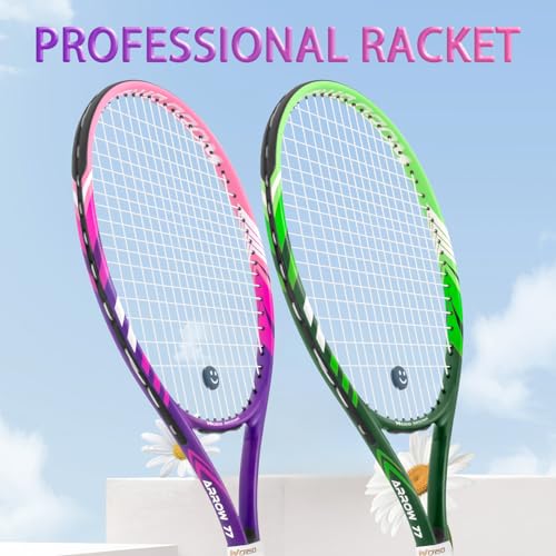 19" 23" 25" Kids Tennis Racket Junior/Youth Tennis Racquet with Tennis Ball Carry Bag Overgrips Vibrations Dampers… - color: 19 Inch