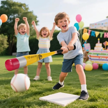 Pencil Bat - Novelty Backyard Baseball Games Gift - Youth Metal Baseball Bat - 2 5/8" Aluminum Barrel with Balanced Weight and Durable Finish - size: 29" 19oz