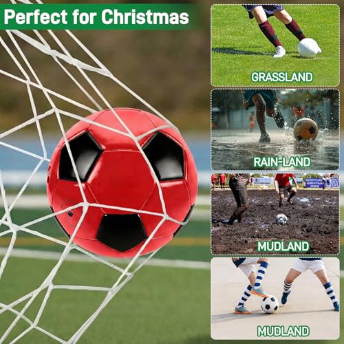 6 Pack Soccer Balls Size 5/4/3 Deflated Includes Soccer Ball with Pump and Net Bag, Pelota De Futbol Training Practice Sphere Competition for Indoor Outdoor