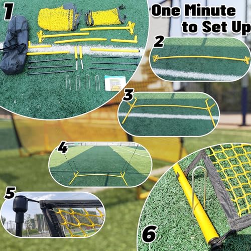 Portable Soccer Rebounder with Carrying Bag, Dual-Sided Rebounder for Solo Passing, Receiving, Trapping Practice - Large & Small Rebound Net, Weather Resistant