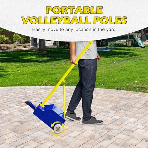 Volleyball Net Systems,Heavy Duty Indoor Volleyball Net Height Adjustable, Portable Volleyball Poles for Backyard Outdoor School Stadium(1 Volleyball Net + 1 Badminton Net)