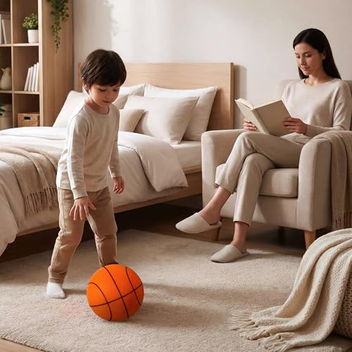 Silent Basketball Size 7 (29.5"), Indoor Quiet Foam Basketball for Dribbling Training, Noise-Free Basketball for Home, Apartment & Indoor Practice, Soft Grip Training Ball