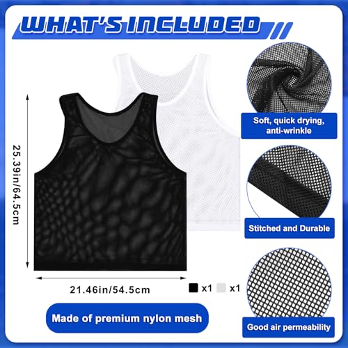 Wettarn 12 Player Football Flags and Belts Set Flag Football Set with Mesh Jersey Team Pinnies Cone Whistle Bag(White, Black)