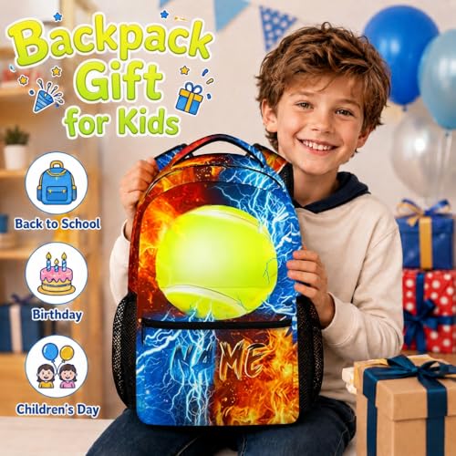 Kids Backpack for Boys Custom Tennis Schoolbag for Kindergarten Elementary Primary, Durable School Supplies - color: Green