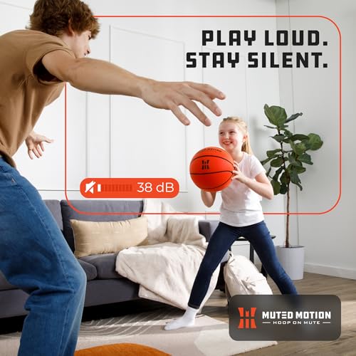 Silent Basketball Size 7 (29.5”) – Next-Gen Foam Indoor Basketball w/Advanced Durability, Deep Grooves & High Bounce | Airless Training Foam Ball | Soft & Quiet for Pros, Kids & Toddlers