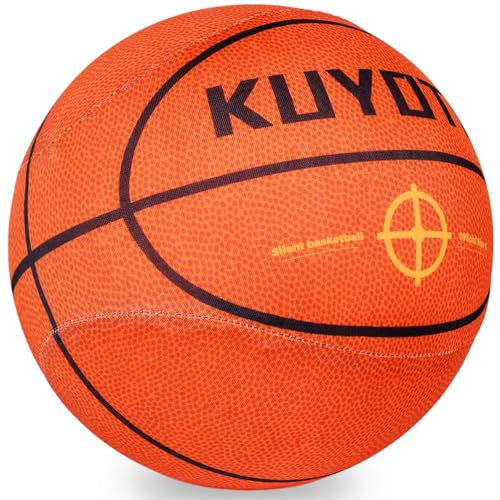 KUYOTQ Size 5 Silent Basketball with Soft Cloth Cover, No Shedding, No Residue, Durable Quiet Indoor Training Basketball, for Apartments & Home Gyms, No Pump Needed